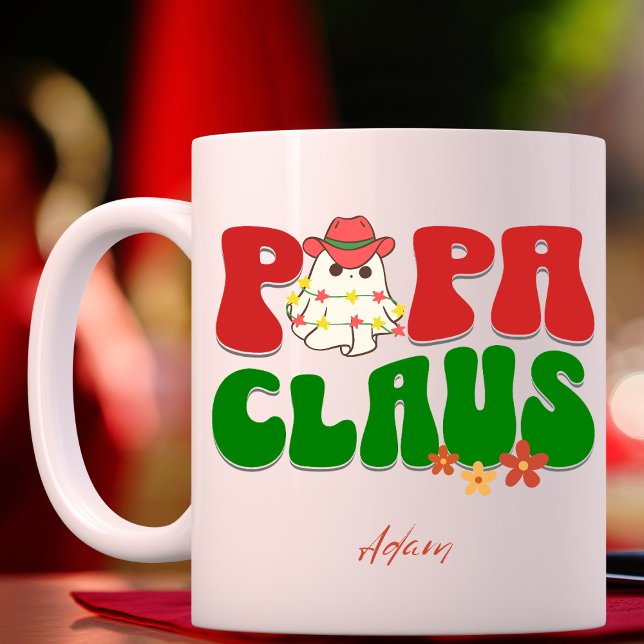 Papa Claus Weihnachten Individuelle Name Retro Gro Tasse (Von Creator hochgeladen)