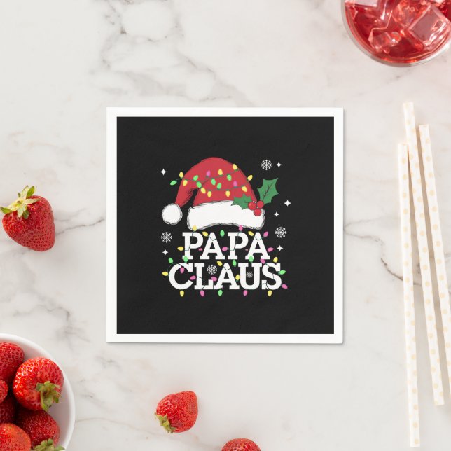 Papa Claus Weihnachts-Lichter Pajama Familie Match Serviette (Beispiel)