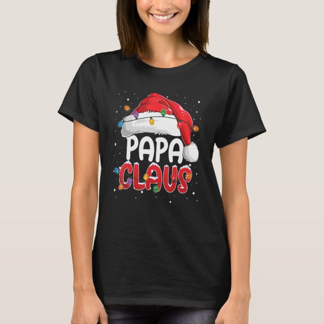 Papa Claus Weihnachtskostüme Familienmatching Spaß T-Shirt (Vorderseite)