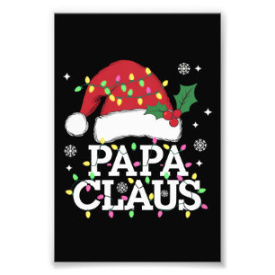 Papa Claus Weihnachtslicht-Pyjama-Familien-Matchin Fotodruck