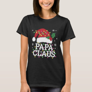 Papa Claus Weihnachtslicht-Pyjama-Familien-Matchin T-Shirt
