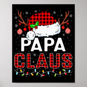 Papa Claus Weihnachtslichter Santa Hut Pyjama Fami Poster