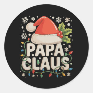 Papa Claus Weihnachtslichter Weihnachtsmann passen Runder Aufkleber