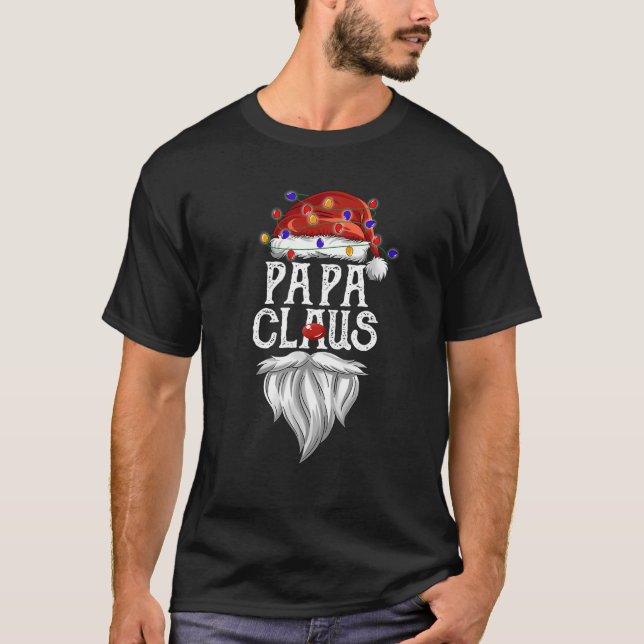 Papa Claus Weihnachtsmannmütze Weihnachten T-Shirt (Vorderseite)