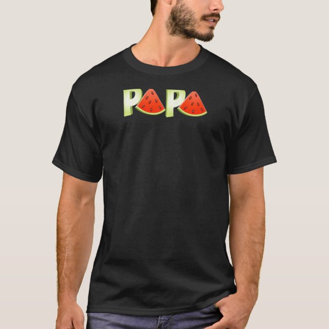 Papa Cool Watermelon Funny Daddy Frucht Eater Melo T-Shirt (Vorderseite)