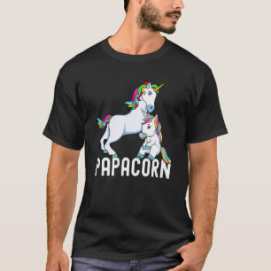 Papa Corn Einicorn Vater und Baby Rainbow Vaters D T-Shirt