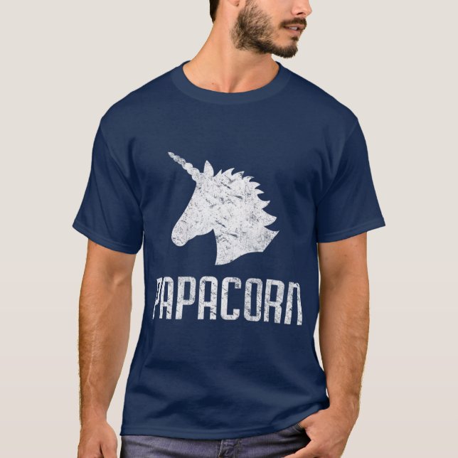 Papa Corn Unicorn Vater Funny Matching Birthday T-Shirt (Vorderseite)