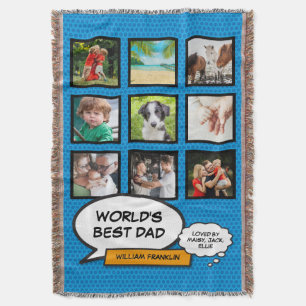 Papa, Daddy, Vater 9 Foto-Comic-Book Spaß Blau Decke