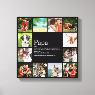 Papa Daddy Vater Definition 12 Fotocollage Schwarz Leinwanddruck