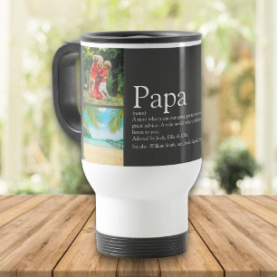 Papa Daddy Vater Definition 4 Fotocollage Grau Reisebecher