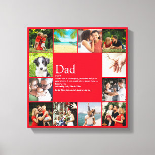Papa Daddy Vater Papa Definition 12 Foto Spaß Rot Leinwanddruck
