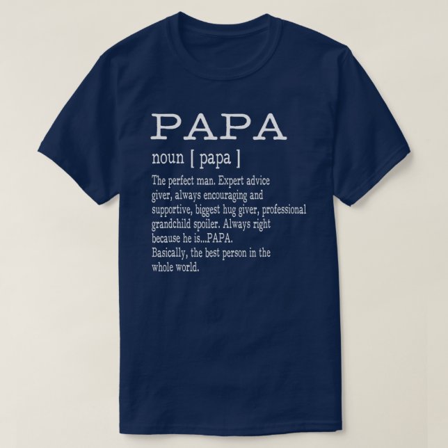 Papa Definition Grandpa Father's Day Men  T-Shirt (Design vorne)