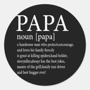 Papa Definition Opa Funny Vathday  Runder Aufkleber