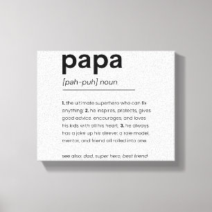 Papa Definition Poster, Geschenk für Vater, Vatert Leinwanddruck