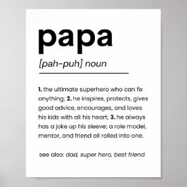 Papa Definition Poster, Geschenk für Vater, Vatert Poster
