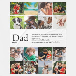 Papa-Definitions-Spruch-Fotocollage groß Fleecedecke