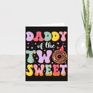Papa der beiden Süßen zum 2. Geburtstag Donut Bday Dankeskarte