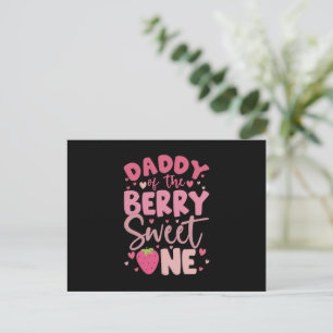 Papa der Berry Sweet One Strawberry Geburtstag Postkarte