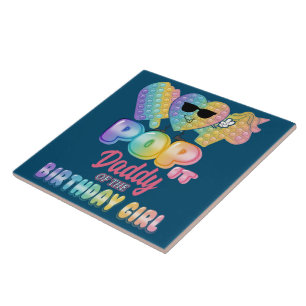 Papa der Geburtstags-Pop es Girl Bday Party Funny Fliese