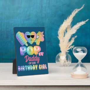Papa der Geburtstags-Pop es Girl Bday Party Funny Fotoplatte
