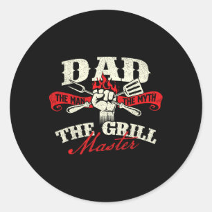 Papa Der Mann Der Mythos Der Grillmeister - Grill Runder Aufkleber