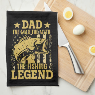 Papa - Der Mann, Der Mythos, Die Fischlegende Geschirrtuch