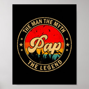Papa Der Mann Der Mythos Die Legende Vintage Retro Poster