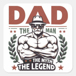 Papa Der Mann Der Mythos Die Legende Vintage Super Quadratischer Aufkleber