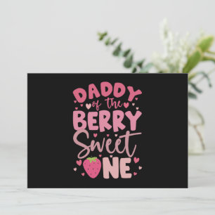 Papa der süßen Beeren-Eins Erdbeervereburtstag Einladung