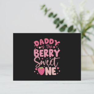 Papa der süßen Beereneins Strawberry Geburtstag Dankeskarte