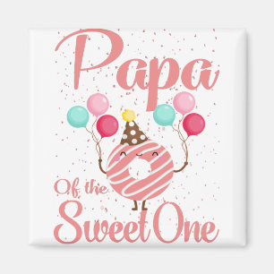 Papa der süßen Familie, die zum 1. Geburtstag pass Magnet