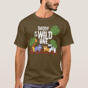 Papa der WILD ONE Safari Erster Geburtstag braun T-Shirt