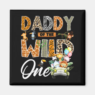 Papa der Wilden 1. Geburtstagsjunge Safari Magnet