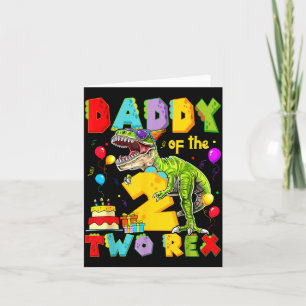 Papa der zwei rex 2. Geburtstagsjunge Dinosaurier Karte