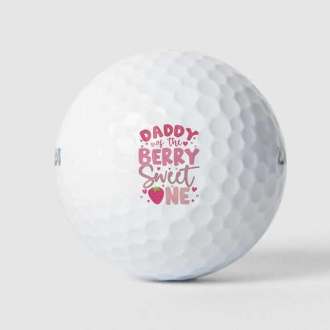 Papa des Berry Sweet eine Erdbeere Geburtstag Golfball (Vorderseite)