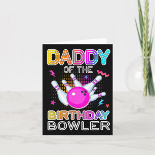 Papa des Geburtstags Bowler Bday Bowling Party Ce Karte