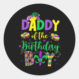 Papa des Geburtstags Shirt Mardi Gras Daddy P Runder Aufkleber