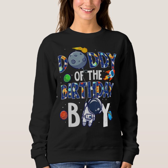 Papa des Geburtstagsjungen Astronauten Sweatshirt (Vorderseite)