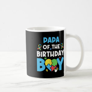 Papa des Geburtstagsjungen Autism Awareness Puzzle Kaffeetasse