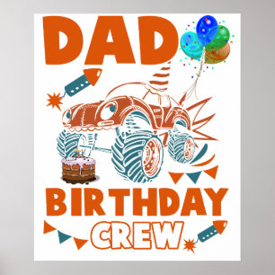 Papa des Geburtstagsjungen Autos Lastwagen Züge Ge Poster