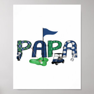Papa des Geburtstagsjungen Hole In One Golf Sport Poster