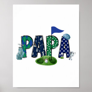 Papa des Geburtstagsjungen Hole In One Golf Sport Poster