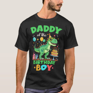 Papa des Geburtstagsjungen T-Rex Dinosaurierfamili T-Shirt