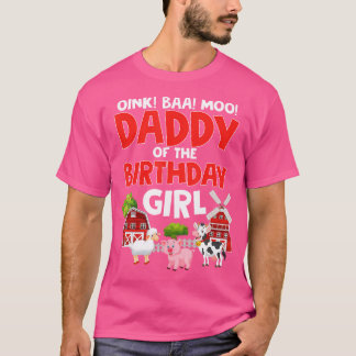 Papa des Geburtstagsmädchens Bauernhof Tiere Trakt T-Shirt