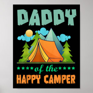 Papa des glücklichen Camper 1. Geburtstag Camping Poster