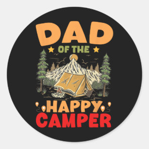 Papa des glücklichen Camper Erster Geburtstag Camp Runder Aufkleber
