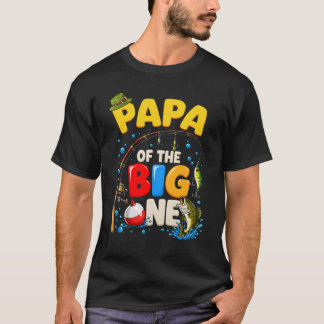 Papa des großen Ein-Fisch-Geburtstagsjungen Famili T-Shirt