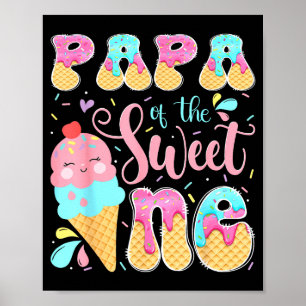 Papa des süßen einen Eis 1. Geburtstag Mädchen Poster
