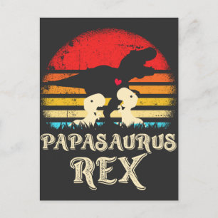 Papa Dinosaur Rex Funny Reptile Children Postkarte