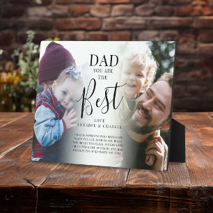 'PAPA' du bist der Beste Fotos Name & Zitat Plake Fotoplatte